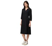 Midikleid CECIL, Damen, Gr. XXL46, US-Größen, schwarz, Stoff, 56% Viskose, 43% Polyester, 1% Elasthan, unifarben, normal knielang, Rundhals, Bündchen, Kleider Midikleid, knielang (20593328-XXL) schwar