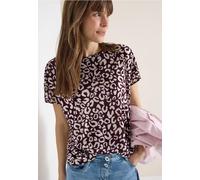 Cecil Damen Shirt im Leinen-Look mit Leo-Print in Rot, Gr: XS