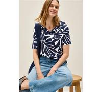 Print-Shirt CECIL, Damen, Gr. L (42), urban dunkelblau, Jersey, Obermaterial: 50% Baumwolle, 50% Modal, bedruckt, casual, lässig geschnitten hüftbedeckend, Rundhals, Halbarm, Shirts, im Tunika-Look (3
