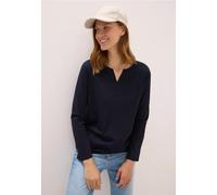 Tunikashirt CECIL, Damen, Gr. S (38), urban dunkelblau, Jersey, Obermaterial: 100% Baumwolle, unifarben, casual, Rundhals, Langarm abgesteppte Kante, Shirts, Split Neck, unifarben (73480054-S) urban d