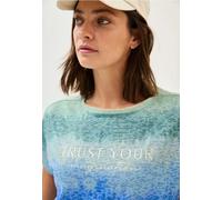 Cecil Damen-Shirt B323069, Ausbrenner-Optik, Aster Blue, XS
