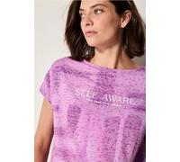 Print-Shirt CECIL, Damen, Gr. XS (36), rosa (anemone pink), Stoff, 65% Polyester, 35% Viskose, bedruckt, comfort fit normal, U-Boot-Ausschnitt, Bündchen, Shirts, mit Tunnelzug am Saum (32455407-XS) an
