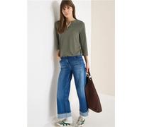 Cecil Damen Shirt in Unifarbe in Grün, Gr: 3XL