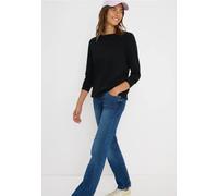 CECIL Damen 3227276 Shirt in Unifarbe, Black, Large