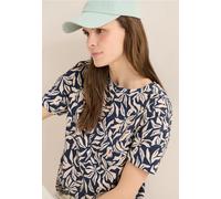Print-Shirt CECIL, Damen, Gr. XL (44), sporty denim blau, Jersey, 48% Baumwolle, 48% Modal, 4% Elasthan, geblümt, comfort fit hüftlang, Rundhals, normaler Saum, Shirts, mit Blumenmuster (45329408-XL)