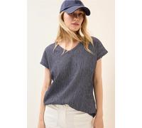 CECIL Damen B323557 Shirt mit Crepe-Struktur, Urban Navy Blue, L