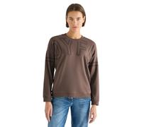 Langarmshirt CECIL, Damen, Gr. M (40), urban taupe, Web, 72% Viskose, 25% Polyester, 3% Elasthan, unifarben, normal normal, Rundhals, Bündchen, Shirts Langarmshirt, mit Frontprint (19045851-M) urban t