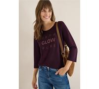 Cecil Damen Shirt mit Glitzer-Wording in Rot, Gr: S