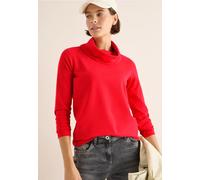 Langarmshirt CECIL, Damen, Gr. L (42), pumkin orange, Stoff, 63% Modal, 35% Baumwolle, 2% Elasthan, unifarben, comfort fit normal, hoch geschlossener Ausschnitt, abgesteppt, Shirts Langarmshirt, aus s