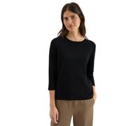 CECIL Damen 3227462 Shirt mit Rippstruktur, Black, Small