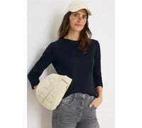 CECIL Damen 3227462 Shirt mit Rippstruktur, urban Dark Blue, Small