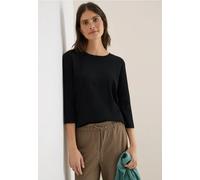 CECIL Damen 3227462 Shirt mit Rippstruktur, Black, XX-Large