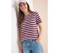 Cecil Damen Shirt mit Rundhals im Ajour-Look in Rosa, Gr: M