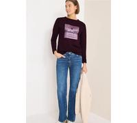 Langarmshirt CECIL, Damen, Gr. L (42), eggplant rot, Web, 48% Baumwolle, 48% Modal, 4% Elasthan, bedruckt, comfort fit normal, Rundhals, Bündchen, Shirts Langarmshirt, Rundhalsausschnitt (28989151-L) 