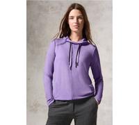 Langarmshirt CECIL Gr. XL (44), gentle lila melange, Damen, Stoff, 67% Viskose, 28% Polyester, 5% Elasthan, unifarben, Shirts, mit Tunnelzugsaum (23119100-XL) gentle lila melange