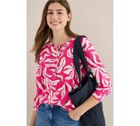 Tunikashirt CECIL, Damen, Gr. XXL (46), beetroot pink, Web, 50% Baumwolle, 50% Modal, geblümt, comfort fit normal, Rundhals, abgesteppt, Shirts, mit 3/4 Ärmeln (33299158-XXL) beetroot pink