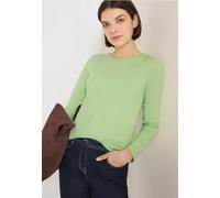 Langarmshirt CECIL, Damen, Gr. XL (44), bamboo grün, Web, 100% Baumwolle, unifarben, comfort fit normal, U-Boot-Ausschnitt, abgesteppt, Shirts Langarmshirt, aus reiner Baumwolle (41705866-XL) bamboo g