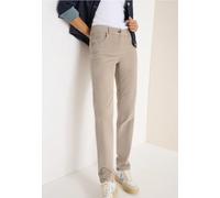 Cordhose CECIL, Damen, Gr. 36, Länge 30, silbery beige, Cord, 98% Baumwolle, 2% Elasthan, unifarben, slim fit lang, Hosen, Middle Waist (73340938-36) silbery beige