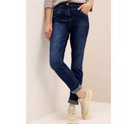 Slim-fit-Jeans CECIL "Style Toronto", Damen, Gr. 32, Länge 32, blau (mid blau used wash), Denim/Jeans, Obermaterial: 78% Baumwolle, 20% Polyester, 2% Elasthan. Futter: 52% Polyester, 48% Baumwolle, un