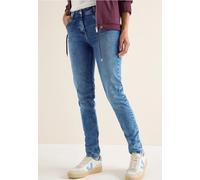 Slim-fit-Jeans CECIL "Style Toronto", Damen, Gr. 33, Länge 28, light blau washed, Denim/Jeans, Obermaterial: 98% Baumwolle, 2% Elasthan. Futter: 52% Polyester, 48% Baumwolle, slim fit lang, Jeans Slim