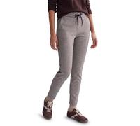 Stoffhose CECIL "Style Tracey", Damen, Gr. M (40), Länge 28, grau (cashmere beige), Web, Obermaterial: 92% Polyester, 6% Viskose, 2% Elasthan. Futter: 100% Polyester, kariert, normal lang, Hosen Stoff