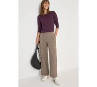 Cecil Damen Softe Chenille Wide Leg Hose in Beige, Gr: XL