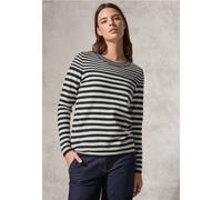 Cecil Damen Softer Streifenpullover in Blau, Gr: XXL