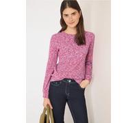 Cecil Damen Softes Melange Ripp-Shirt in Rosa, Gr: L