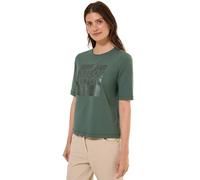 Cecil Damen T-Shirt B323374 – softes Shirt mit Folienprint, Dark Balmy Khaki, Gr. S
