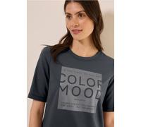 Cecil Damen Softes Shirt mit Folienprint in Grau, Gr: L