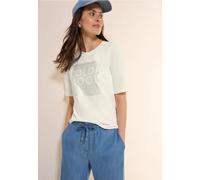 Cecil Damen Softes Shirt mit Folienprint in Weiß, Gr: XXL