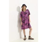 Sommerkleid CECIL, Damen, Gr. XS (36), US-Größen, rot (aubergine rot), Stoff, 100% Viskose, bedruckt, gerade knielang, V-Ausschnitt, Bündchen, Kleider, aus Viskose (16103250-XS) aubergine rot