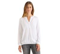Langarmbluse CECIL, Damen, Gr. XXL (46), weiß, Stoff, 100% Viskose, unifarben, klassisch normal, Rundhals, Manschette, Blusen, mit Elastikbund (15247618-XXL) weiß