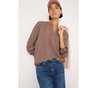 Cecil Damen Split Neck Bluse in Braun, Gr: XXL