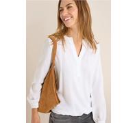 Cecil Damen Split Neck Bluse in Weiß, Gr: XXL