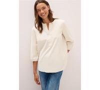 CECIL Damen 3412033 Split Neck Cordbluse, Oat Milk beige, X-Large