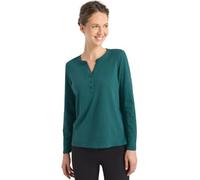 Cecil Damen Split Neck Langarmshirt in Grün, Gr: XL