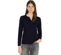 Cecil Damen Split Neck Langarmshirt in Blau, Gr: M