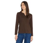 Cecil Damen Split Neck Langarmshirt in Braun, Gr: XL