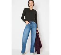 Langarmshirt CECIL, Damen, Gr. XXL (46), raw khaki, Web, 100% Baumwolle, unifarben, normal normal, Rundhals, abgesteppt, Shirts Langarmshirt, aus reiner Baumwolle (75728501-XXL) raw khaki