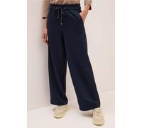Jerseyhose CECIL, Damen, Gr. XXL, Länge 28, urban dunkelblau, Stoff, 61% Viskose, 32% Polyamid, 7% Elasthan, unifarben, gerade lang, Hosen, High Waist (93025335-XXL) urban dunkelblau