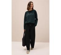 Jerseyhose CECIL, Damen, Gr. M, Länge 32, schwarz, Stoff, 61% Viskose, 32% Polyamid, 7% Elasthan, unifarben, gerade lang, Hosen Jerseyhose, High Waist (39623536-M) schwarz