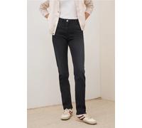 Slim-fit-Jeans CECIL, Damen, Gr. 36, Länge 32, grau (dunkelgrau washed), Jeans, 75% Baumwolle, 23% Polyester, 2% Elasthan, unifarben, lang, Jeans Slim-fit-Jeans, High Waist (12005948-36) dunkelgrau wa