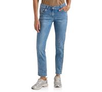 Straight-Jeans CECIL "Style Scarlett Straight", Damen, Gr. 30, Länge 28, blau (authentic used wash), Denim/Jeans, Obermaterial: 78% Baumwolle, 20% Polyester, 2% Elasthan. Futter: 52% Polyester, 48% Ba