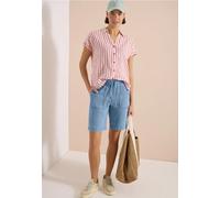 Cecil Damen Straight Leg Shorts im Washed-Look in Blau, Gr: 3XL