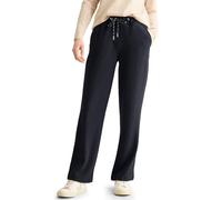 Cecil Stoffhose Straight Leg Strukturhose mit Tunnelzugband Damen Blau Gr. L Länge 28