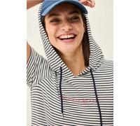 Cecil Damen Streifen-Hoodie mit Glitzer in Weiß, Gr: XS