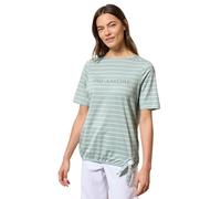 CECIL Damen B322945 Streifenshirt mit Wording, cool salvia Green, XS