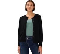 Cardigan CECIL, Damen, Gr. XXL (46), schwarz, Web, 60% Baumwolle, 40% Viskose, unifarben, normal normal, Rundhals, Strickbündchen, Strickjacken, aus Feinstrick (94195448-XXL) schwarz