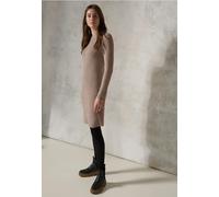 Strickkleid CECIL, Damen, Gr. L42, US-Größen, beige (milky caramel melange), Stoff, 50% Viskose, 28% Polyester, 22% Nylon, unifarben, normal knielang, V-Ausschnitt, Bündchen, Kleider, knielang (341717